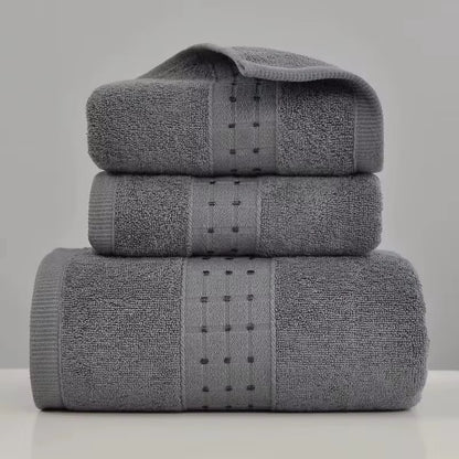 Luxury 100% Cotton Dobby Bath Towels Set