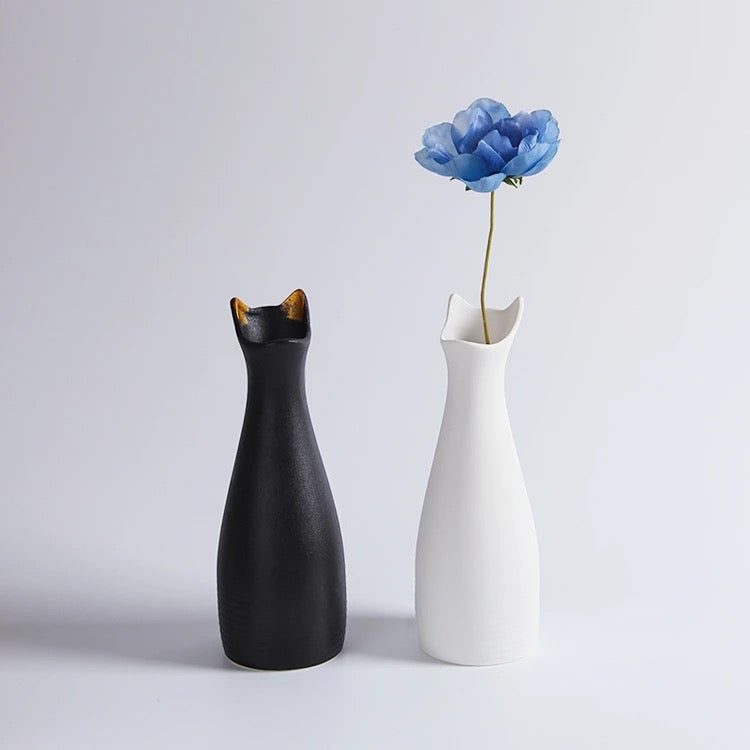 Cat Nordic Ceramic Vase