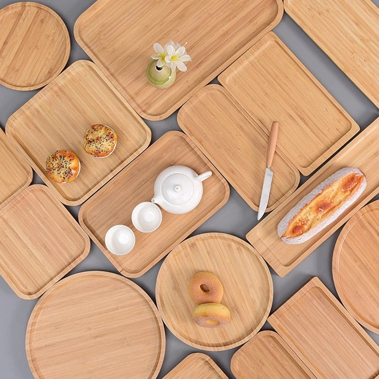 Luxury Bamboo Serving Tray Set