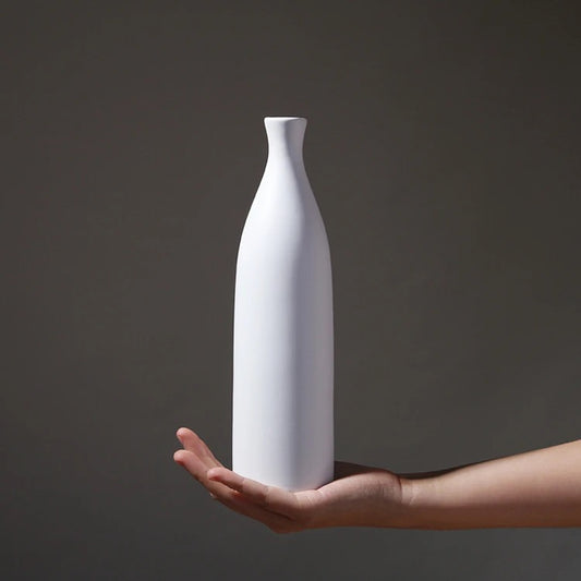 Nordic Matte White Ceramic Vase