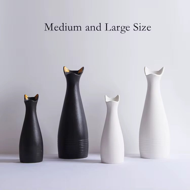 Cat Nordic Ceramic Vase