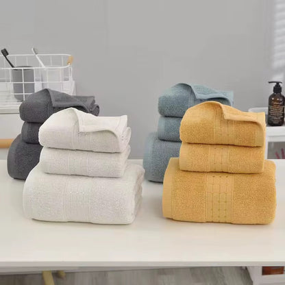 Luxury 100% Cotton Dobby Bath Towels Set