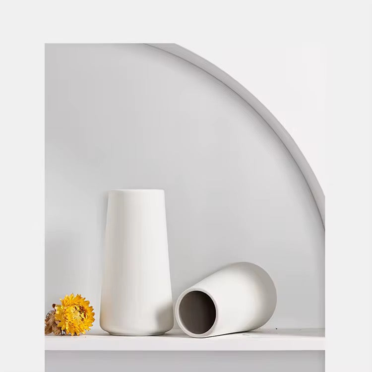 Nordic Matte White Ceramic Flower Vase