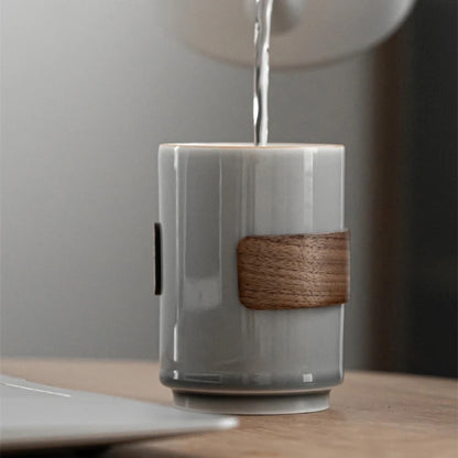 Grey Ceramic Bamboo Mug