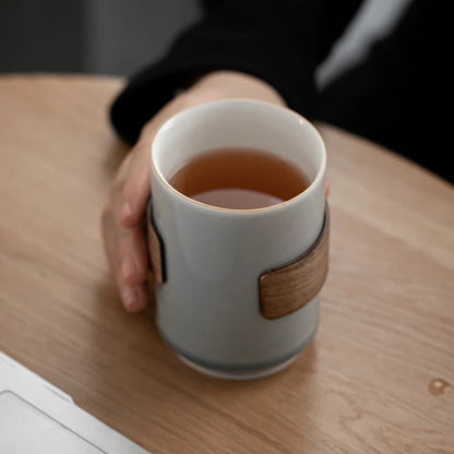 Grey Ceramic Bamboo Mug