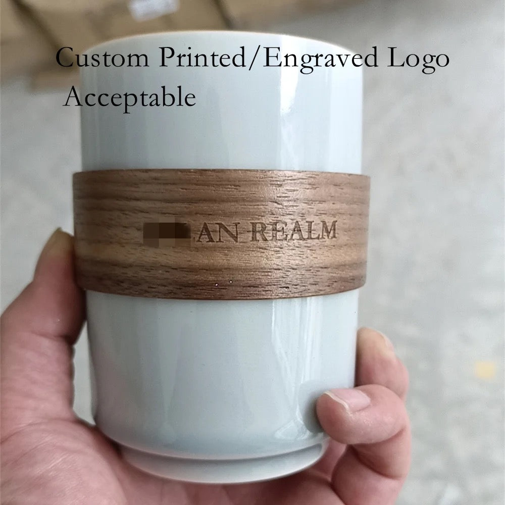 Grey Ceramic Bamboo Mug